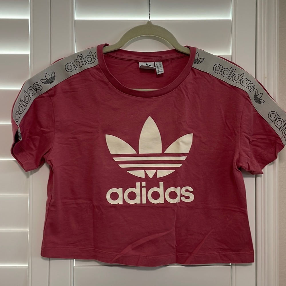Adidas Pink Cropped Tshirt